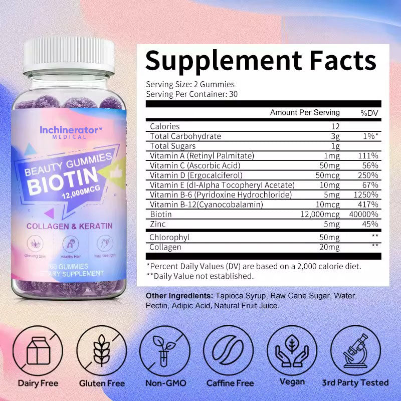 Beauty Gummies - Collagen + Biotin 12,000MCG